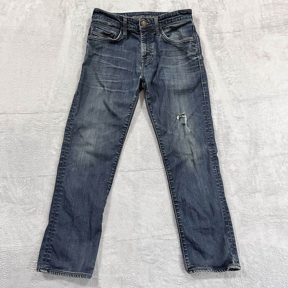 MAVI Straight Leg Jeans Mens 29x27* Blue Denim Stretch Streetwear Distress